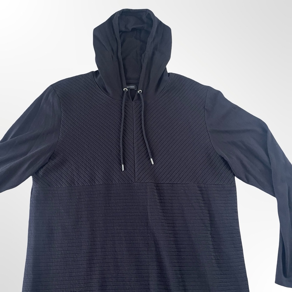NWOT INC Black Hooded Long Sleeve Top in size L - Picture 4 of 6